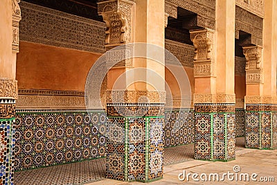 Medersa Ben Youssef. Detail. Marrakesh . Morocco Stock Photo