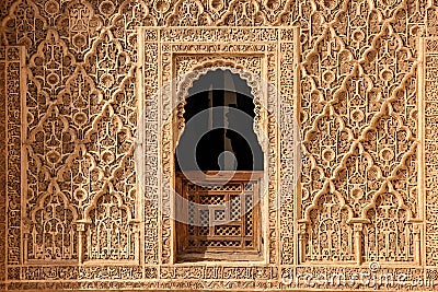 Medersa Ben Youssef. Detail. Marrakesh . Morocco Stock Photo