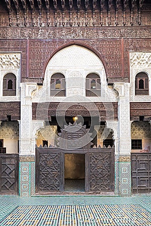 Medersa Bou Inania Koranic School, Meknes Stock Photo