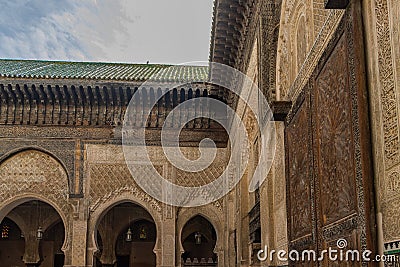 The Medersa Bou Inania is a madrasa in Fes, Morocco. Stock Photo