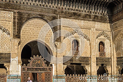 The Medersa Bou Inania is a madrasa in Fes, Morocco. Stock Photo