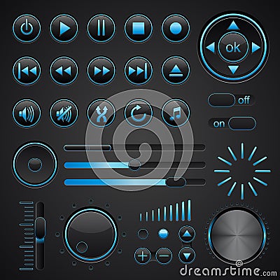 Media buttons Vector Illustration