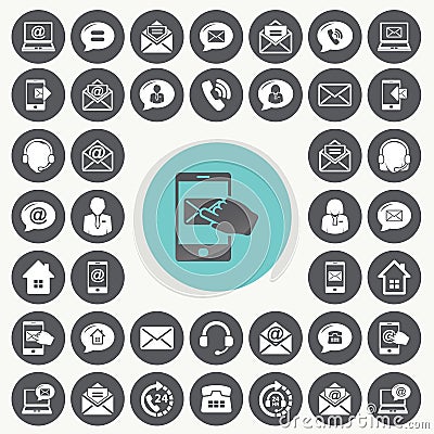 Media and communication icons set. Stock Photo