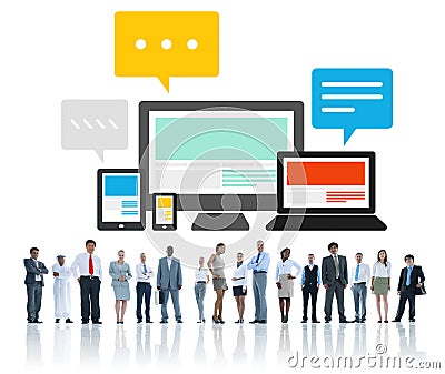Media Computing Multimedia Content Sharing Concept Stock Photo