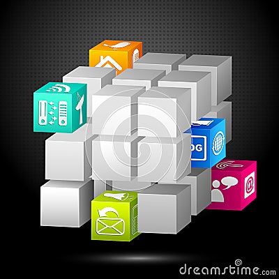 Media Cube Vector Illustration