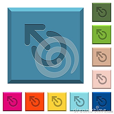 Media eject engraved icons on edged square buttons Stock Photo