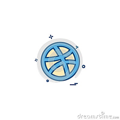 media network social dribbble icon vector designn Vector Illustration