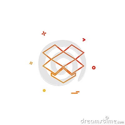 media network social dropbox icon vector design Vector Illustration