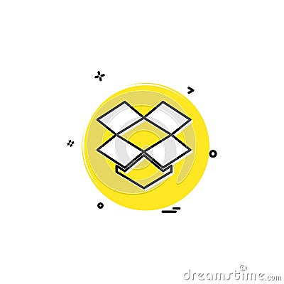 media network social dropbox icon vector design Vector Illustration