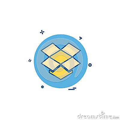 media network social dropbox icon vector design Vector Illustration