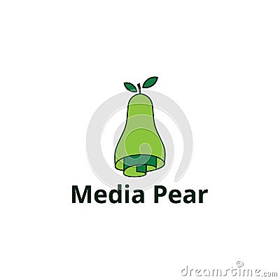 Media pear Vector Illustration