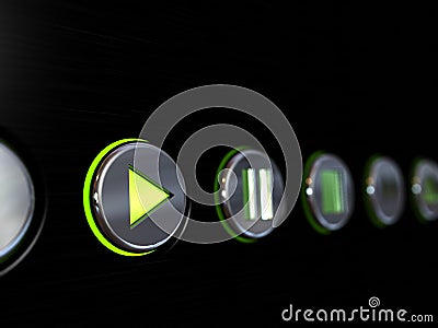 Media player buttons Stock Photo