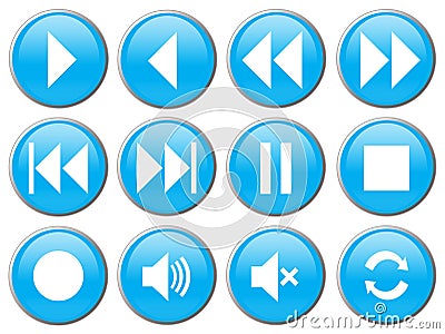 Media Player Buttons for DVD/VCR/CD Stock Photo