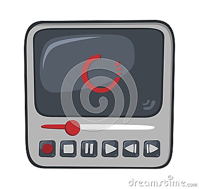 Media player cartoon set Vector Illustration