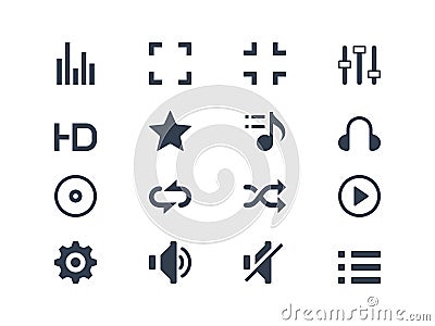 Media player icons Vector Illustration