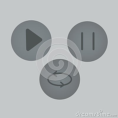 Media player interface simple web icon vector for music play and stop buttons Vector Illustration