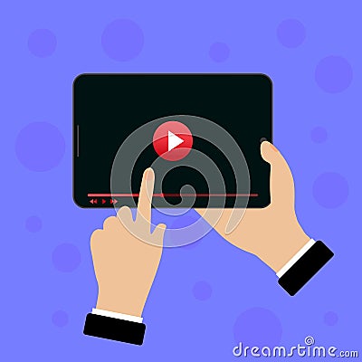 Media player template. Mobile application interface. Video frame. Vector EPS10 Vector Illustration
