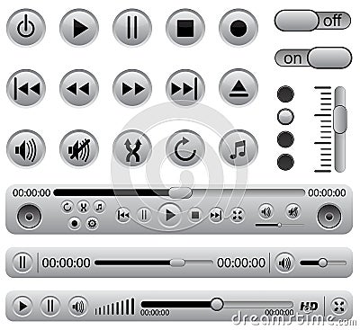 Media players Vector Illustration