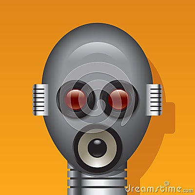 Media robot head Vector Illustration