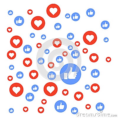 media social like ,love, following, design vector, template Vector Illustration