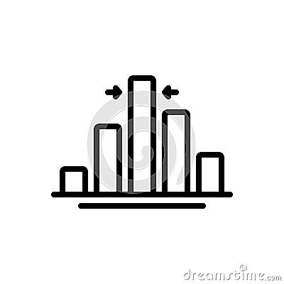 Black line icon for Median, midpoint and report Vector Illustration