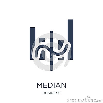 Median icon. Trendy flat vector Median icon on white background Vector Illustration