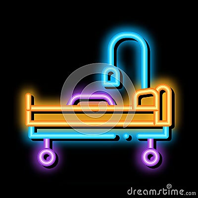 median wheelchair neon glow icon illustration Vector Illustration