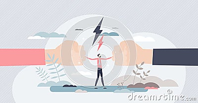 Mediation as conflict compromise and solution management tiny person concept Vector Illustration