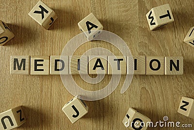 Mediation word from wooden blocks Stock Photo