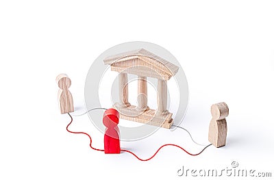 The mediator provides an alternative option for communication between people bypassing the state. Illegal schemes and loopholes in Stock Photo