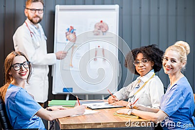 Medic conference indoors Stock Photo