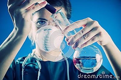 Medic in laboratory Stock Photo