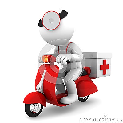 Medic on scooter Stock Photo