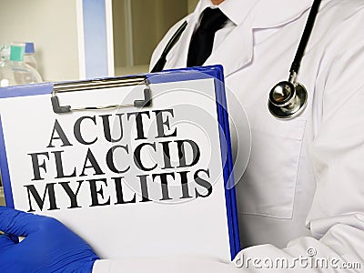 Medic shows diagnosis Acute Flaccid Myelitis AFM Stock Photo