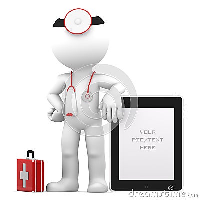 Medic with tablet computer Stock Photo