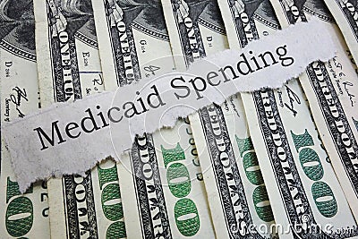 Medicaid newspaper headline Stock Photo