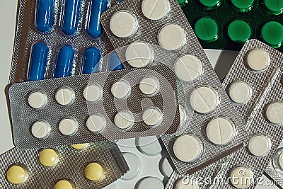 Medical aids against ailment. To say no illnesses Stock Photo