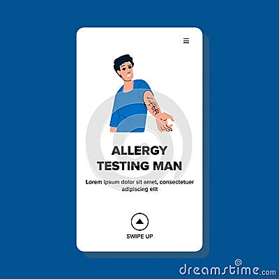 medical allergy testing man vector Cartoon Illustration