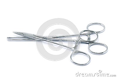 Medical allis tissue forceps for surgical doctor grasping Stock Photo