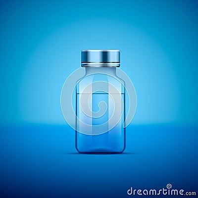 Medical ampoule blue. Vector Illustration