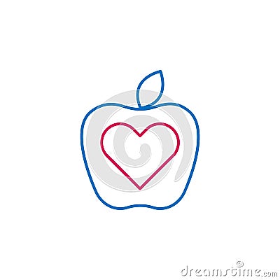 Medical, apple, heart colored icon. Element of medicine illustration. Signs and symbols icon can be used for web, logo, mobile app Vector Illustration