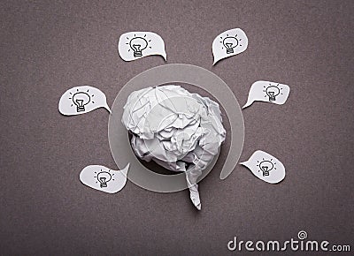 Medical background, Crumpled paper brain shape Stock Photo