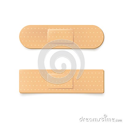 Medical band. Realistic illustration of plaster bandage. Vector Vector Illustration