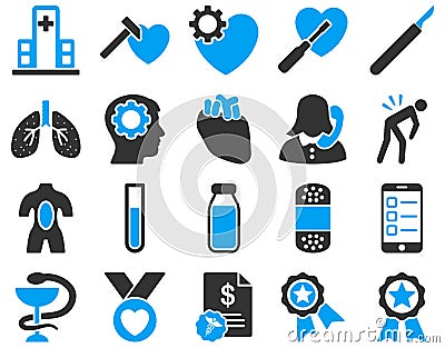 Medical bicolor icons Vector Illustration