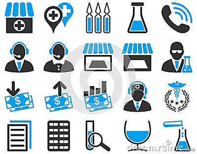 Medical bicolor icons Vector Illustration