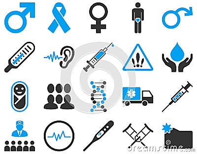 Medical bicolor icons Vector Illustration