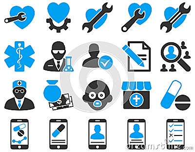 Medical bicolor icons Vector Illustration