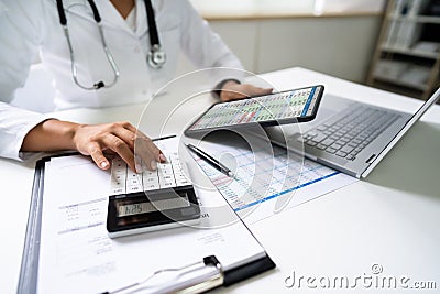 Medical Bill Codes Audit And Billing Stock Photo