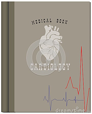 Medical book on cardiology Vector Illustration