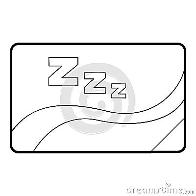 Medical card of sleep icon, outline style Cartoon Illustration